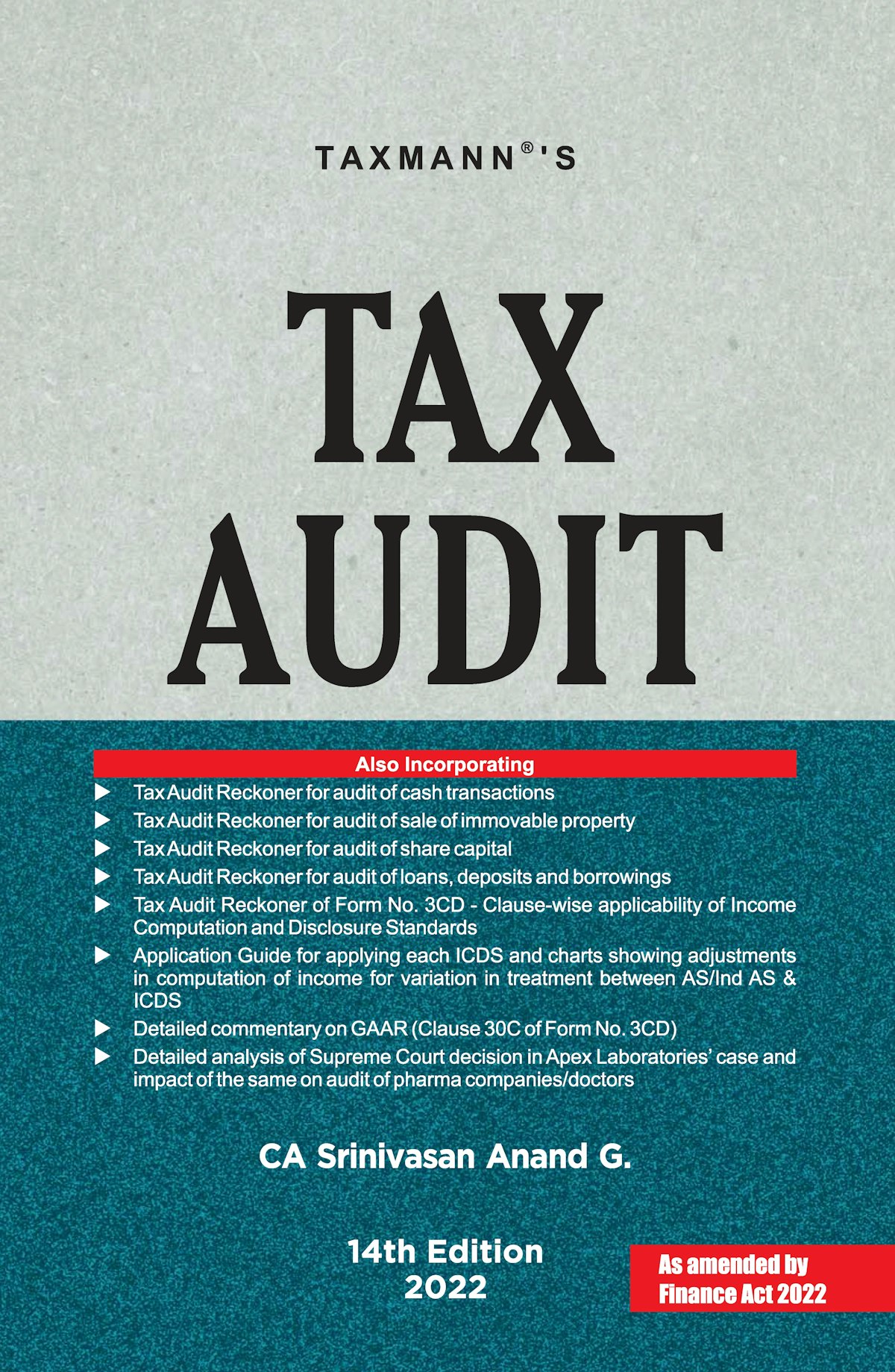 Tax Audit by Srinivasan Anand G. Taxmann Books