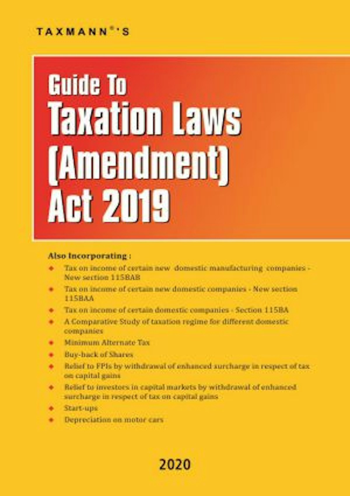 Buy Guide To Taxation Laws Amendment Act 2019 Virtual Book By Taxmann